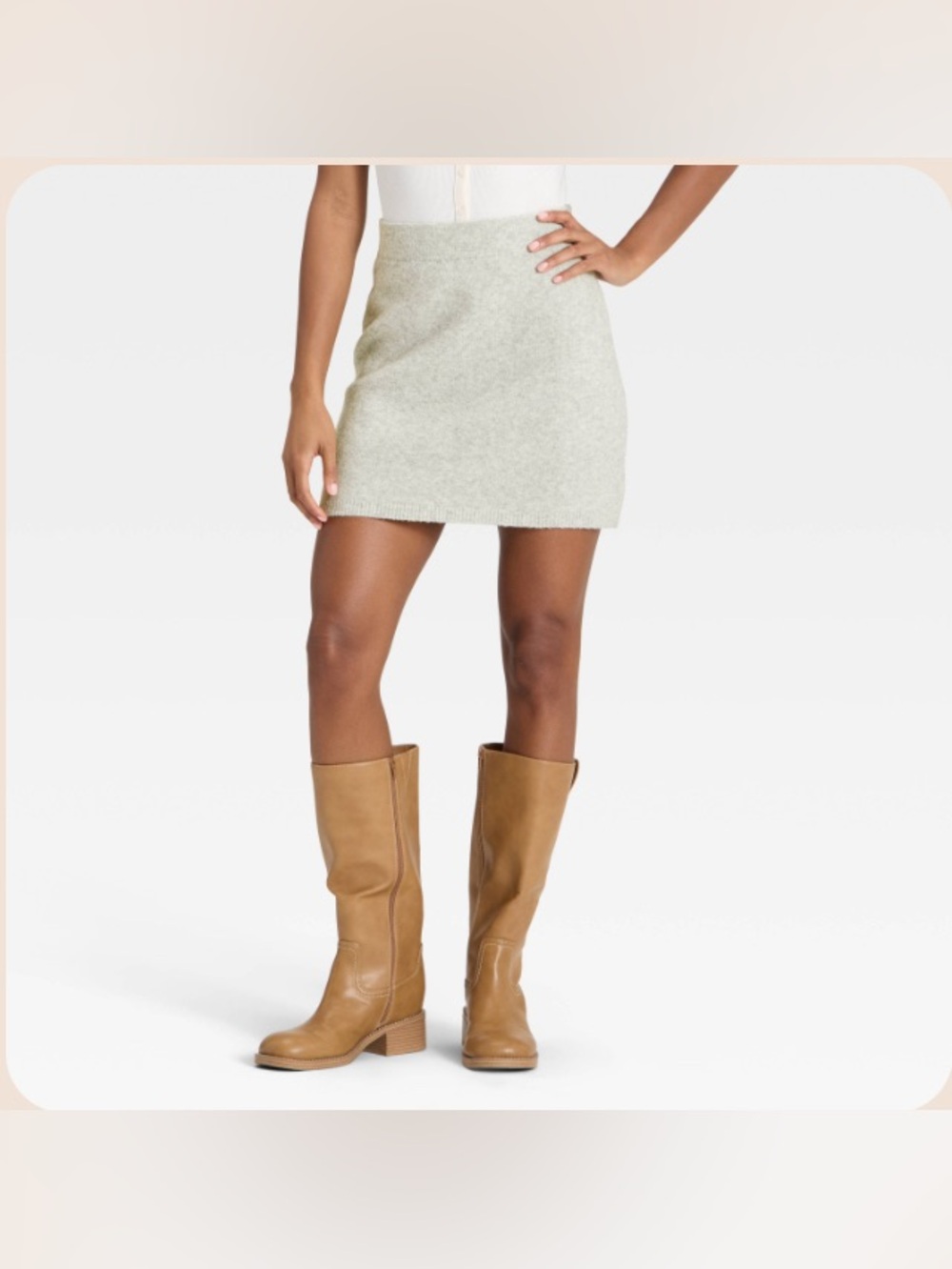 Women's Mini Sweater Skirt - Universal Thread™ Heather Gray XL
